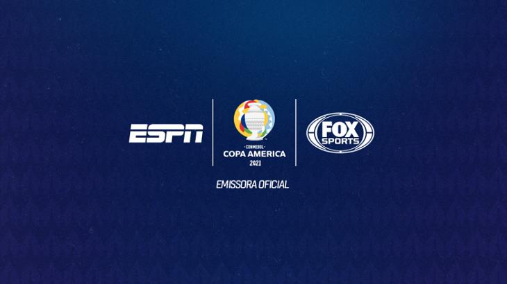 Logotipo da Copa América nos canais esportivos do Grupo Disney