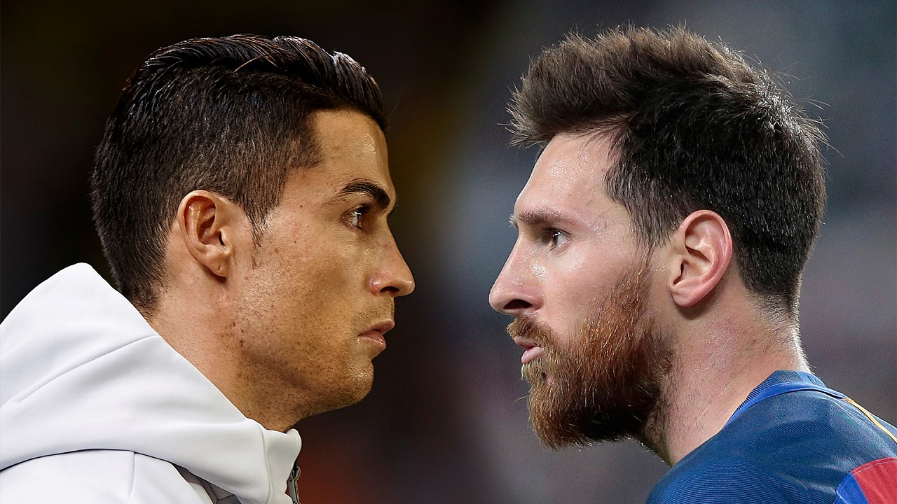 Cristiano Ronal e Messi em montagem