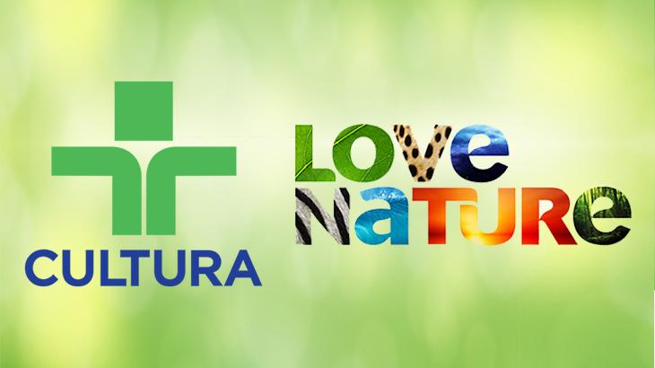 Logos dos canais Love Nature 4K e da TV Cultura