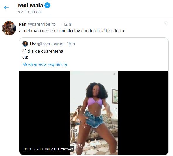 Mel Maia curte postagem que fala do seu ex: \"Mostrar que está ótimo\"