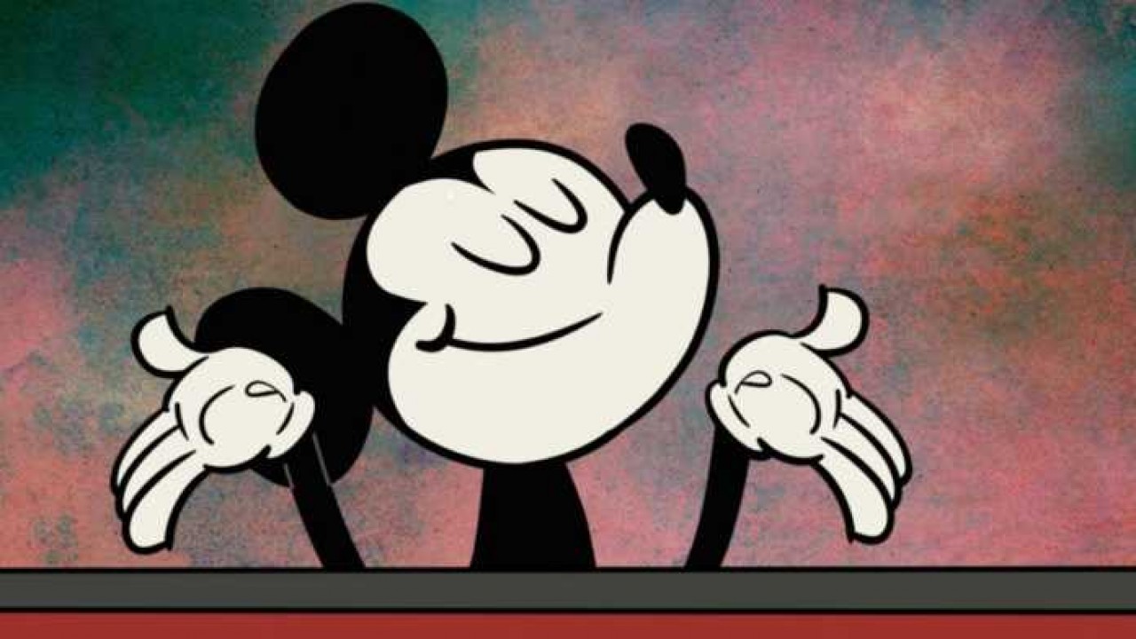 Mickey Mouse fazendo expressão de satisfação