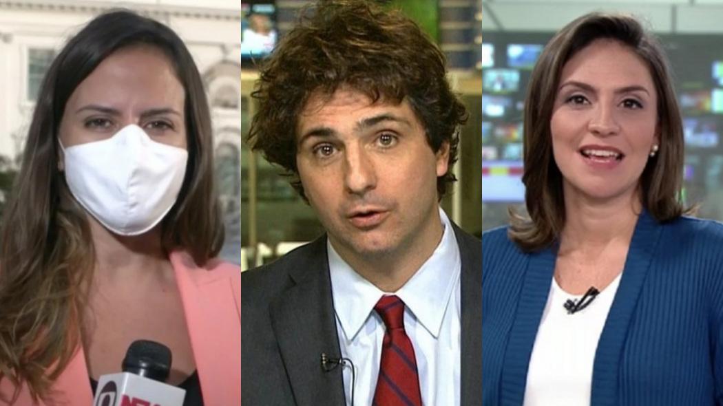Os jornalistas brasileiros Raquel Krähenbül, Guga Chacra e Cecília Flesch na cobertura das eleições dos EUA