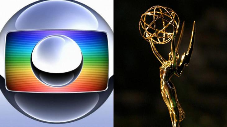 Logotipo da Globo e prêmio do Emmy