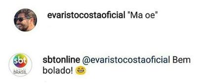 Fora da Globo, Evaristo Costa interage com o SBT e recebe resposta no Instagram