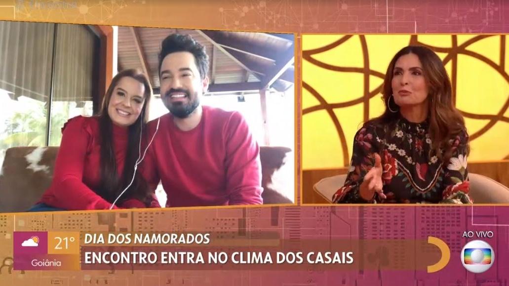 Fátima Bernardes entrevista Fernando e Maiara no Encontro