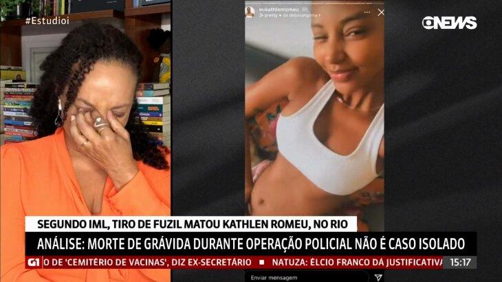 Flávia Oliveira chorando ao vivo