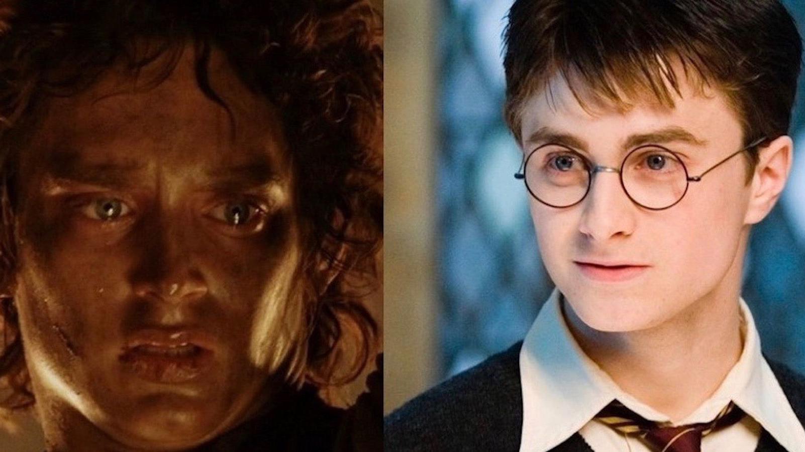Frodo tenso e Harry Potter com cara de esperteza