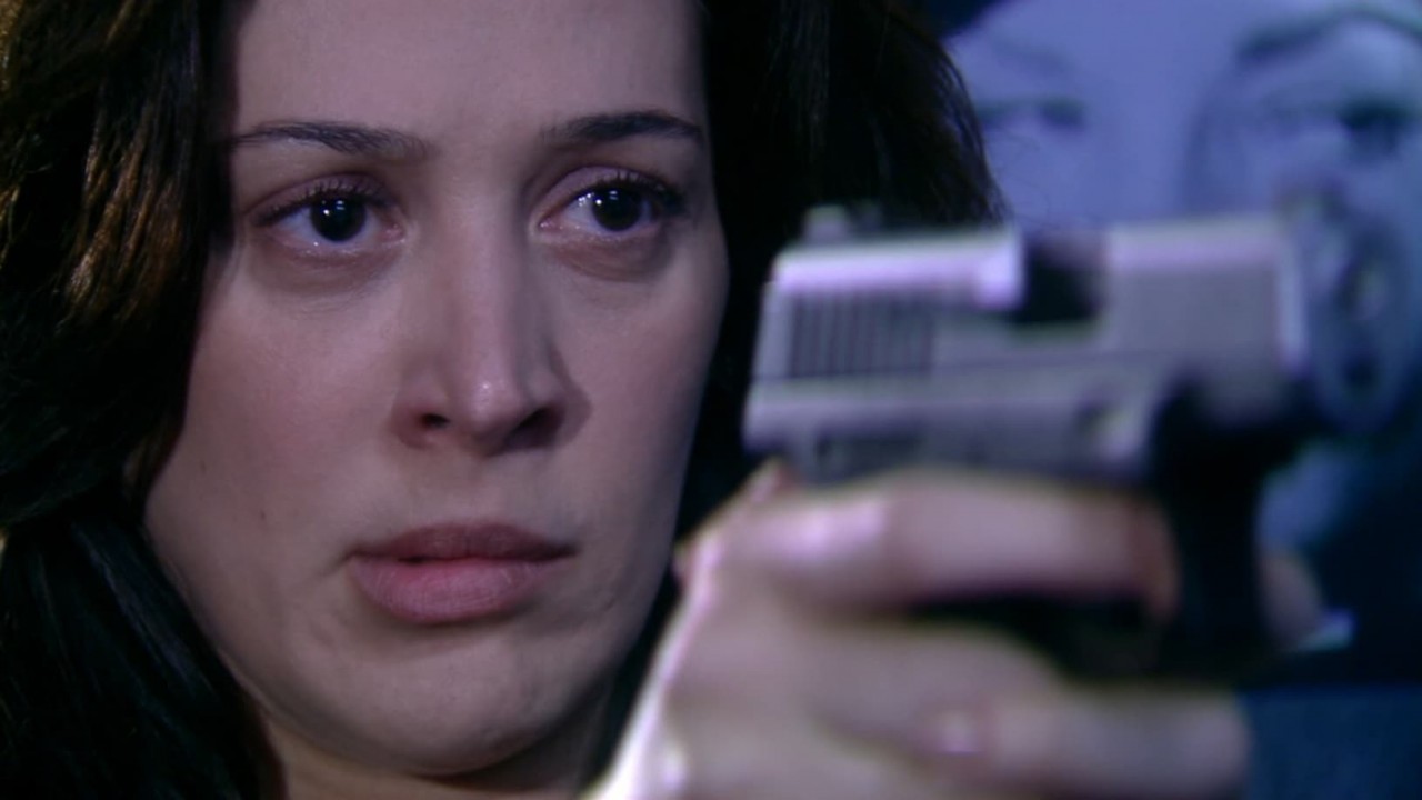Claudia Raia como Donatela em cena da novela A Favorita, em reprise na Globo