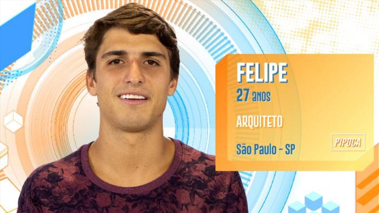 Felipe Prior sendo apresentado pela Globo como participante do grupo Pipoca