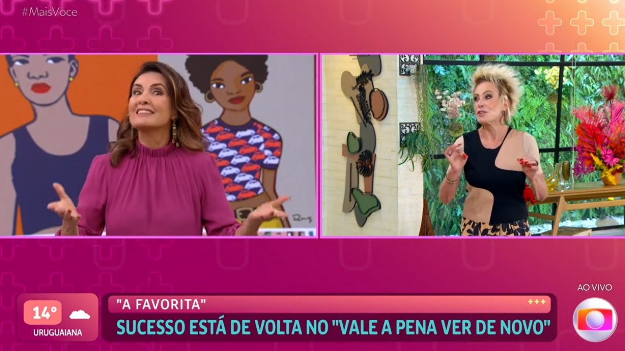 Fátima Bernardes e Ana Maria Braga anunciando reprise do Mais Você