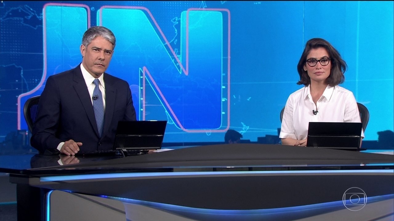 William Bonner e Renata Vasconcellos apresentando o Jornal Nacional