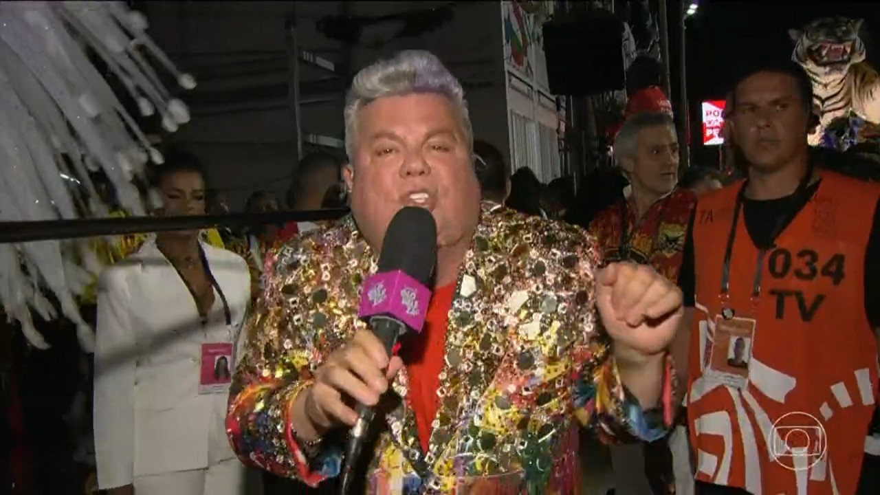 Milton Cunha na transmissão do Carnaval Globeleza