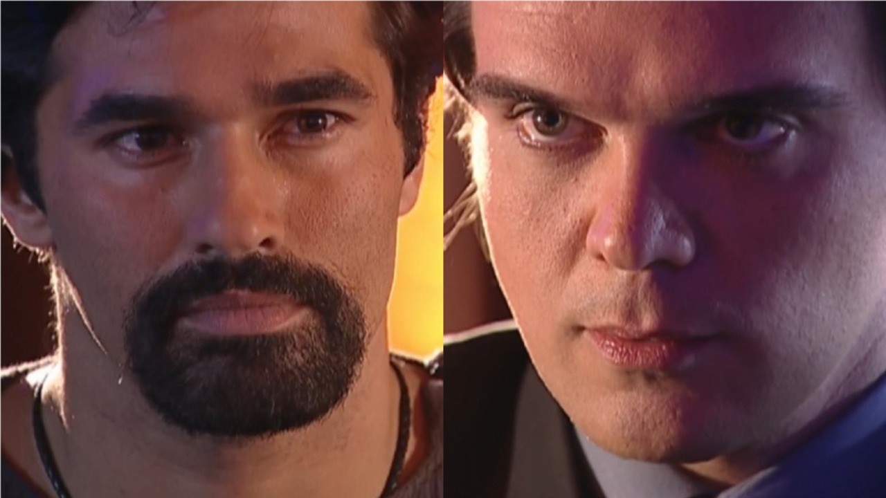 Luciano Szafir e Dalton Vigh em cena da novela O Clone, em reprise no Vale a Pena Ver de Novo, na Globo