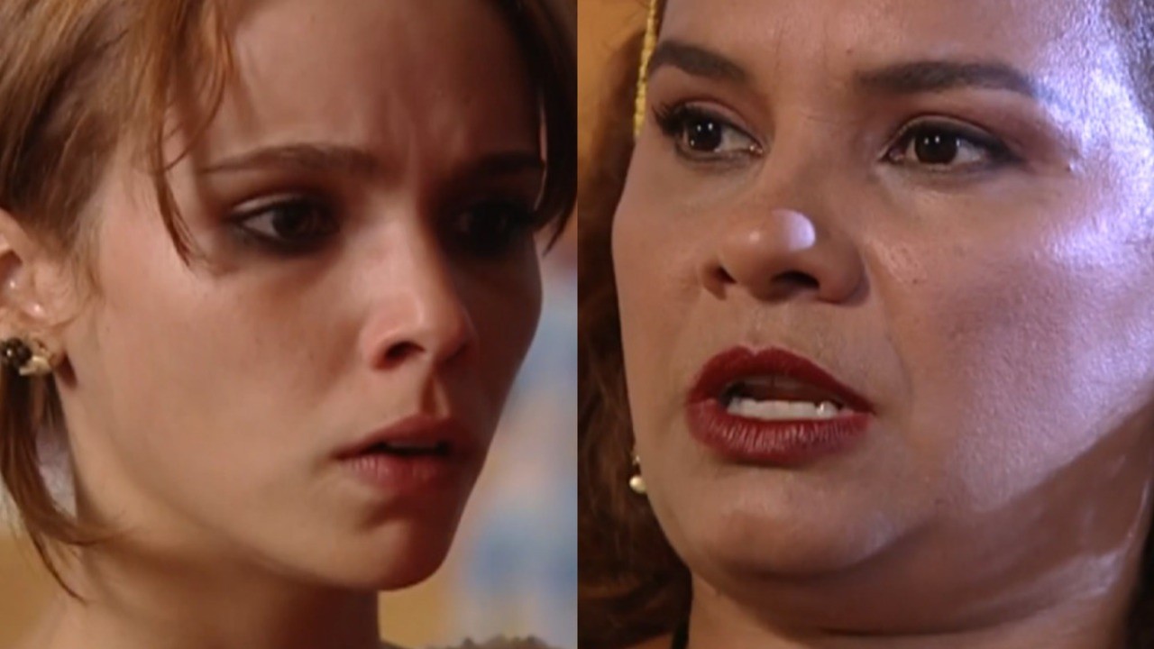 Débora Falabella e Solange Couto como Mel e Dona Jura em cena da novela O Clone, em reprise na Globo
