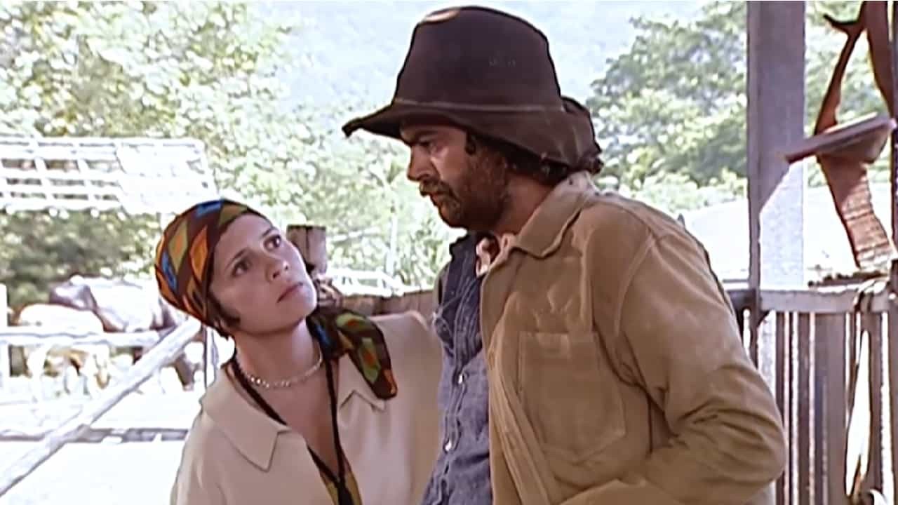 Adriana Esteves e Eduardo Moscovis como Catarina e Petruchio em O Cravo e a Rosa, em reprise na Globo