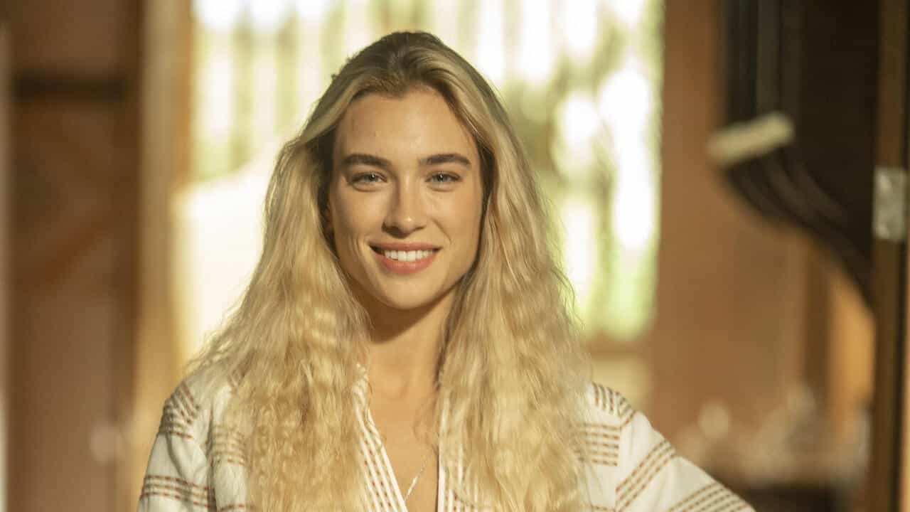 Marcela Fetter como Érica na novela Pantanal, em exibição na Globo
