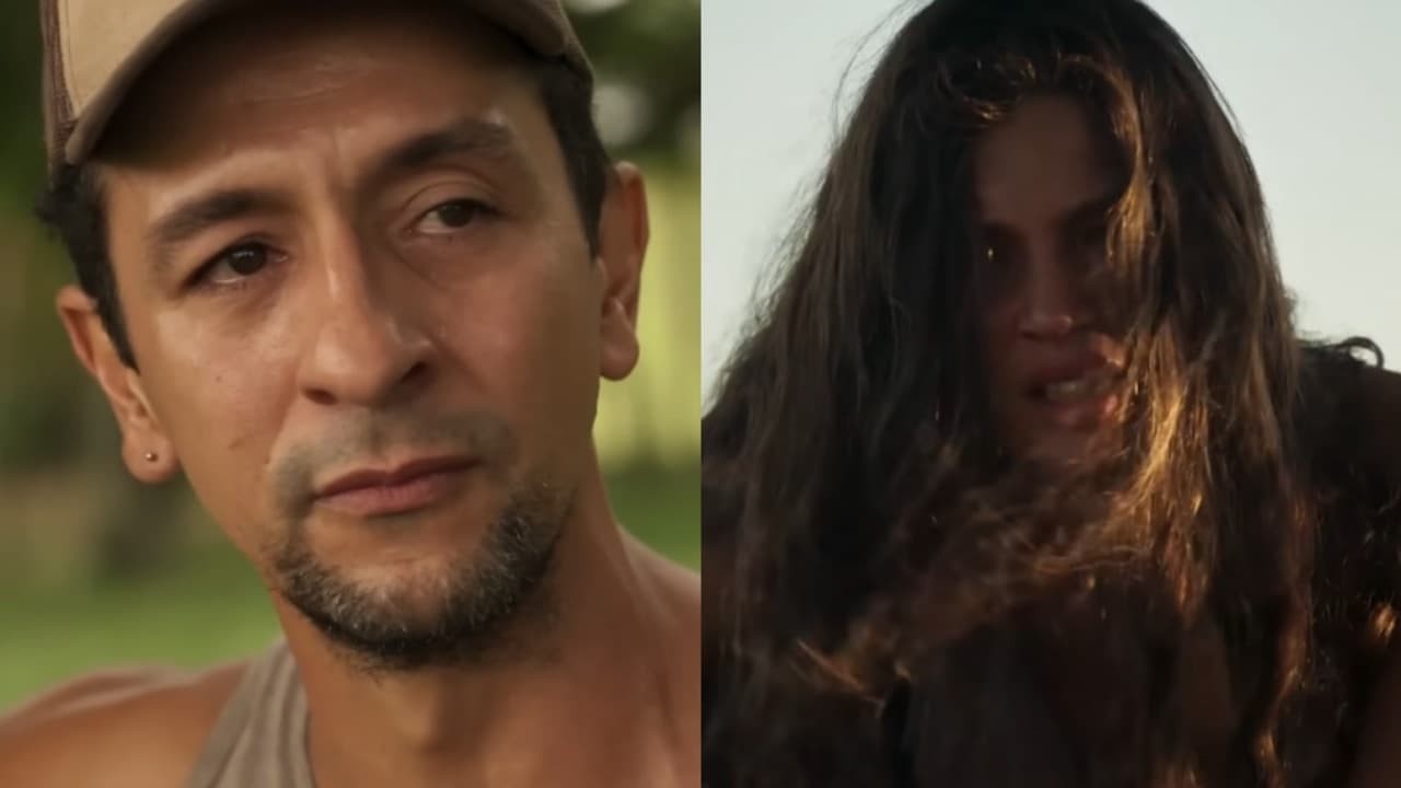 Irandhir Santos e Alanis Guillen na novela Pantanal, em exibição na Globo