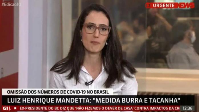 Raquel Novaes no ar na GloboNews
