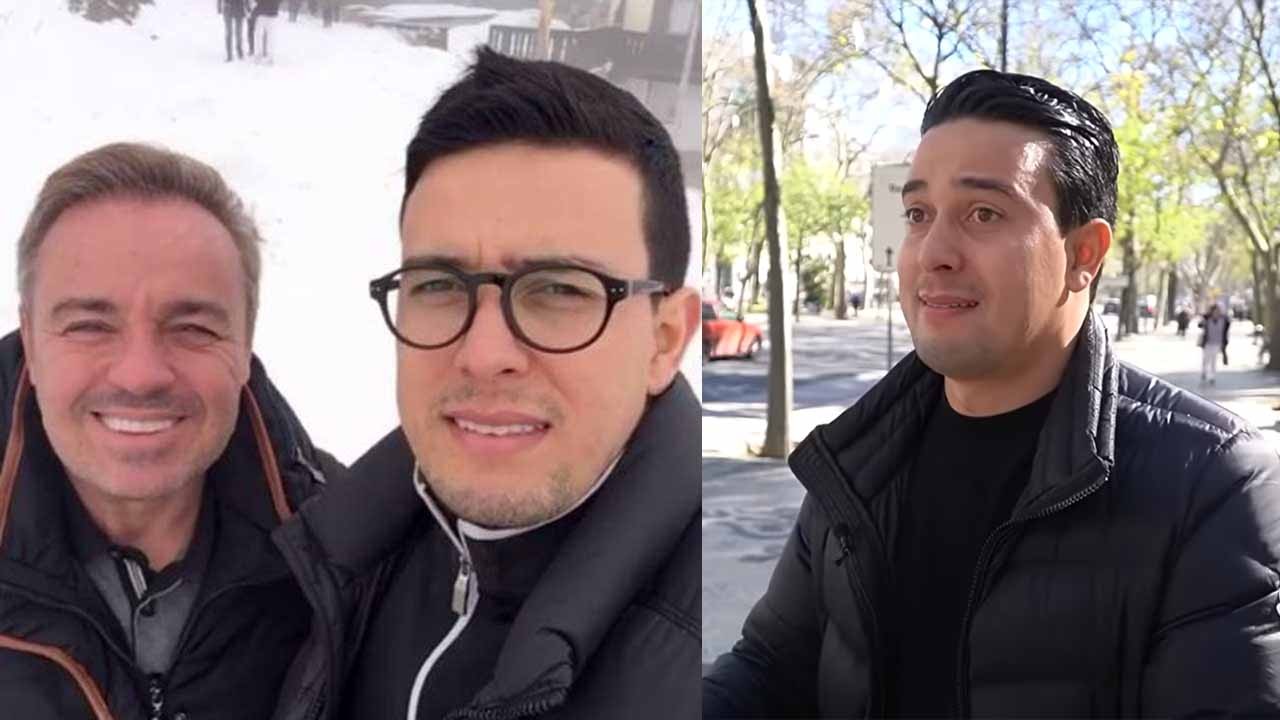Thiago Salvático com Gugu Liberato em selfie; Thiago Salvático chorando