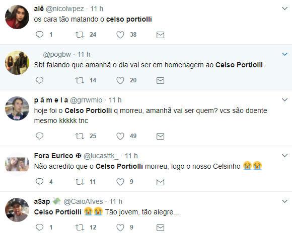 Boato sobre morte de Celso Portiolli assusta internautas