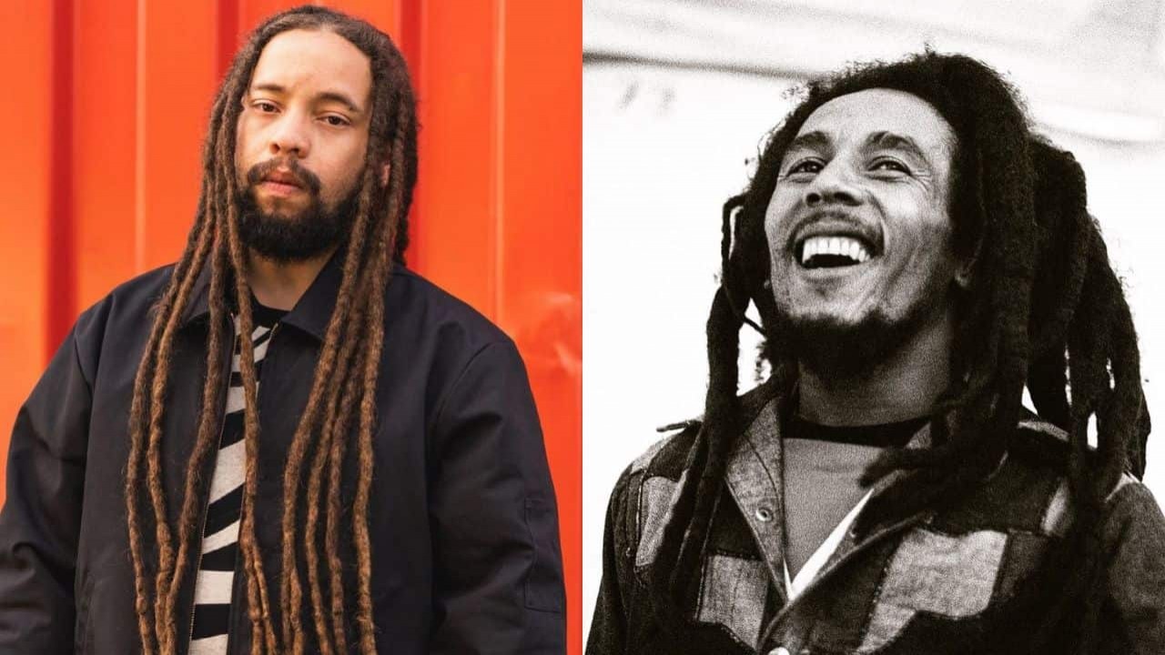 Montagem de fotos de Jo Mersa e Bob Marley