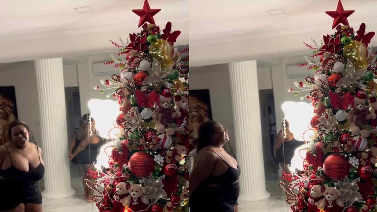 Jojo Todynho exibe árvore de Natal imensa em sua mansão e rebate crítica de internauta