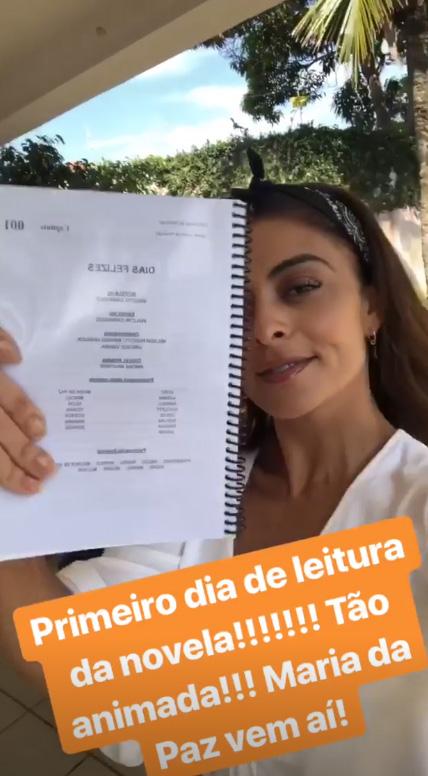 Juliana Paes divulga início da produção de \"Dias Felizes\"