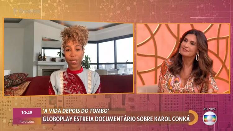 Karol Conká falando em entrevista à Fátima Bernardes