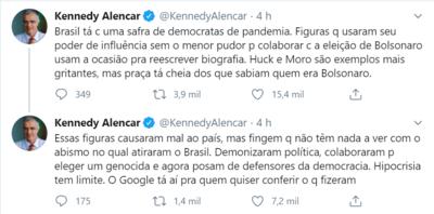 Kennedy Alencar detona Luciano Huck: \"Canalha, você apoiou Bolsonaro\"