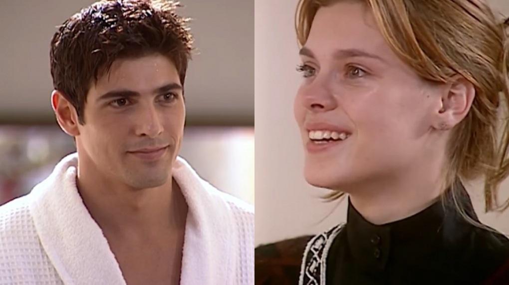 Reynaldo Gianecchini e Carolina Dieckmann em cena de Laços de Família, em reprise na Globo