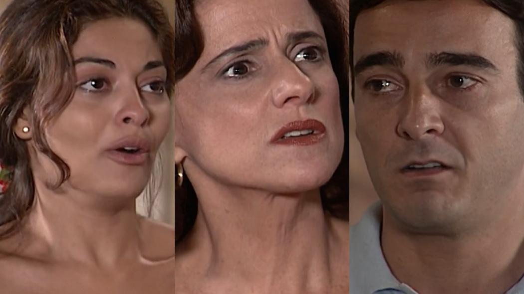 Juliana Paes, Marieta Severo e Alexandre Borges em cena da novela Laços de Família, em reprise na Globo