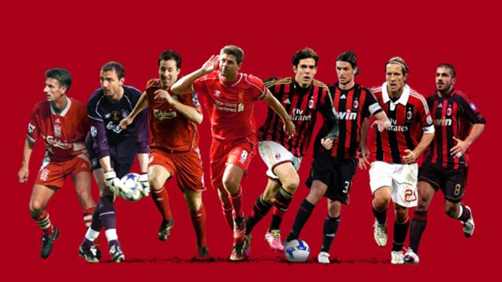 Jogadores de Milan e Liverpool