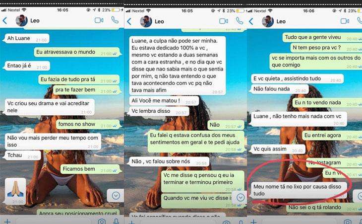 Luane Dias detona Léo Stronda e expõe conversa em rede social: \"monstro\"
