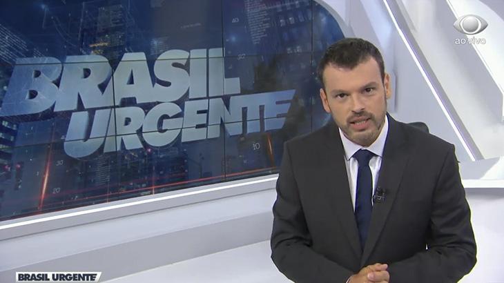 O repórter Lucas Martins, substituto de José Luiz Datena no Brasil Urgente