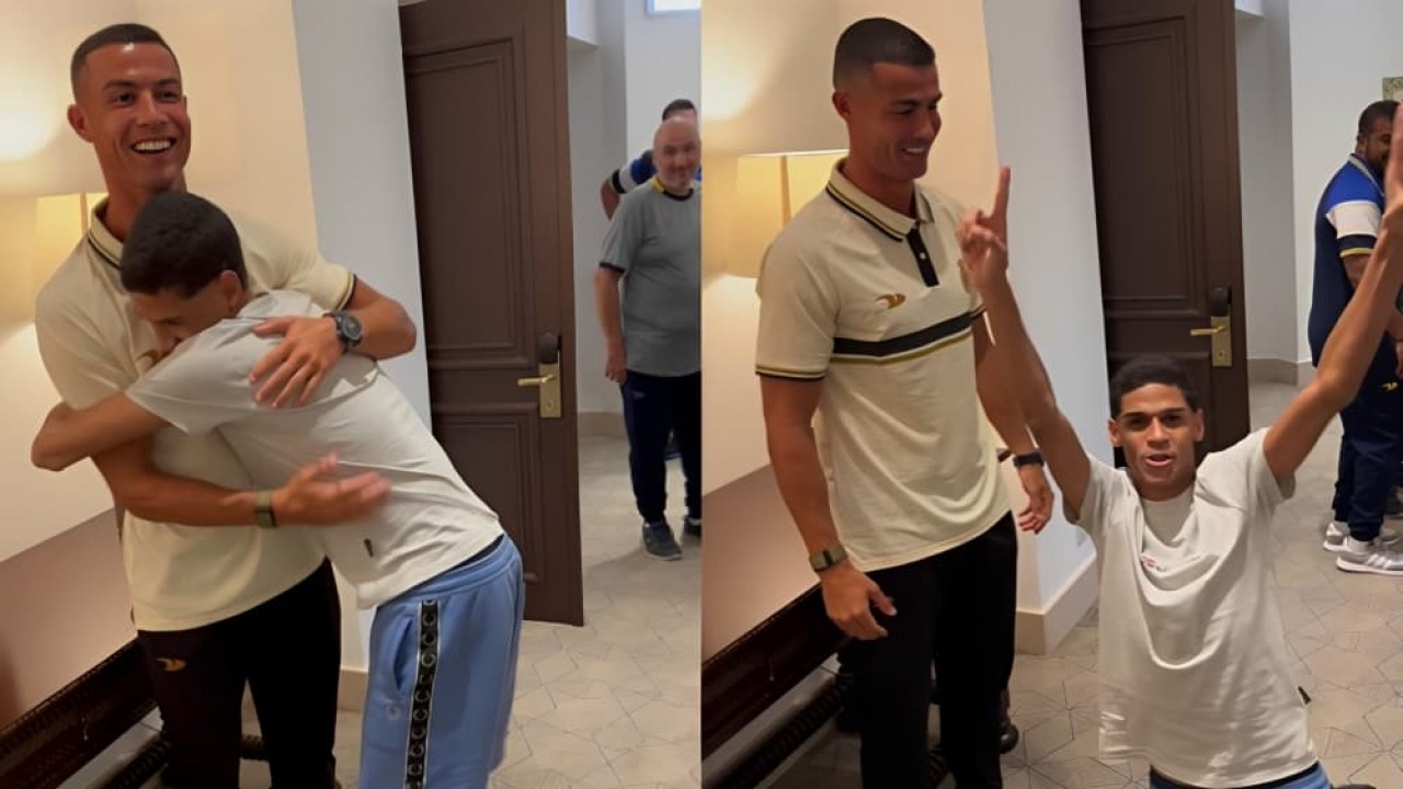 Montagem de fotos de Luva de Pedreiro com Cristiano Ronaldo