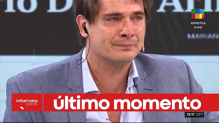 Guillermo Andino chorando ao vivo