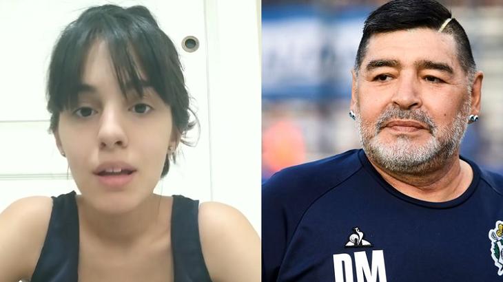 Maradona e sua suposta filha em foto montagem