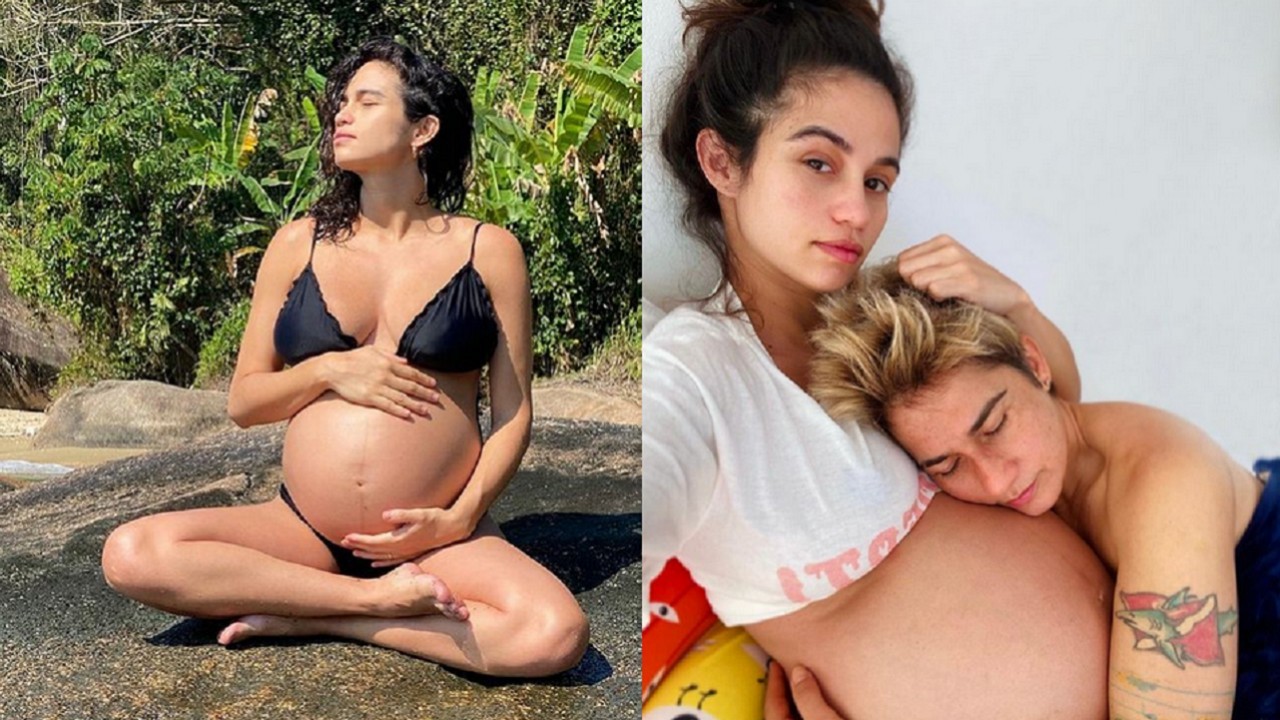 Nanda Costa meditando grávida 
