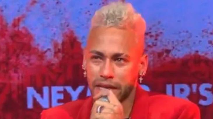 Neymar se emociona durante declaração em festa