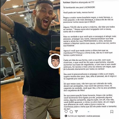 Após cobrança, Neymar curte postagem que critica Felipe Neto: \"Lacrador\"