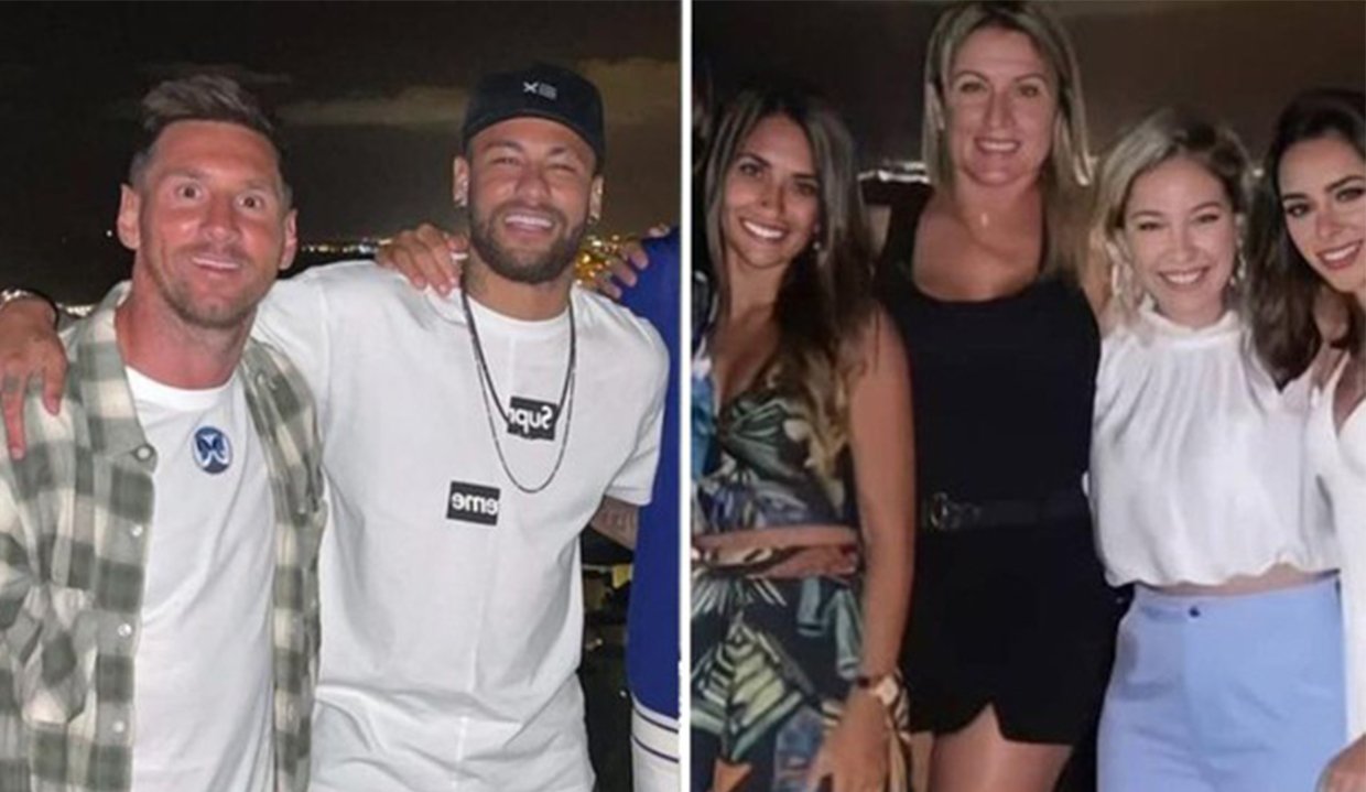 Neymar leva Bruna Biancardi para jantar com Messi