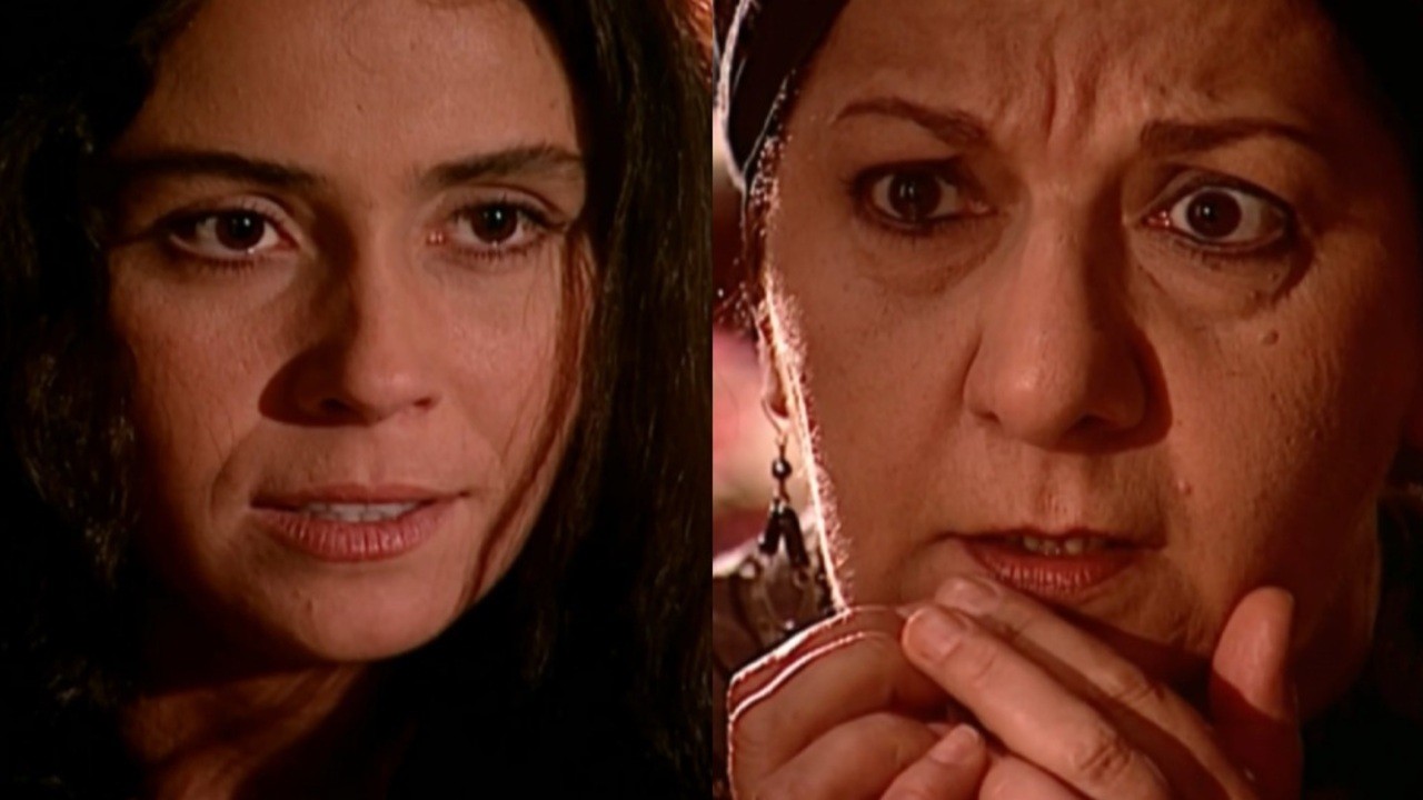 Giovanna Antonelli e Jandira Martini como Jade e Zoraide, respectivamente, em cena da novela O Clone, em reprise na Globo