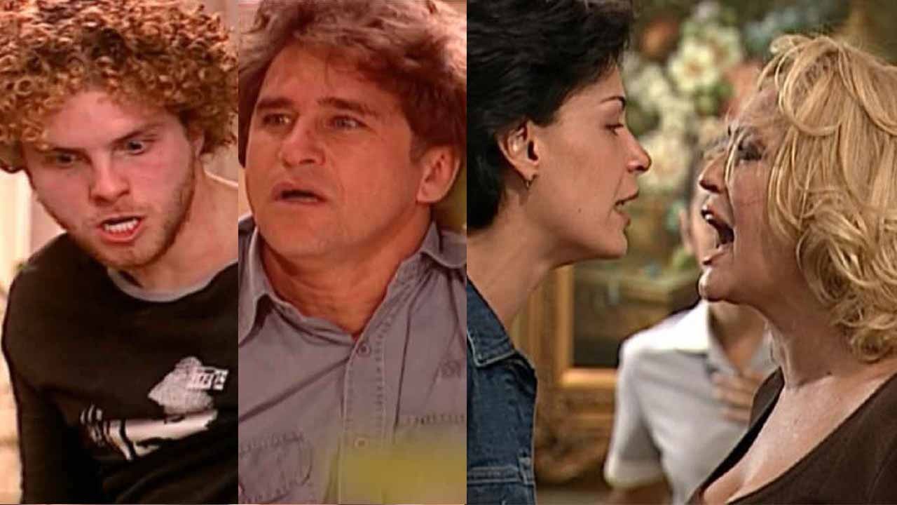 Montagem de cenas de briga das novelas Por Amor e de O Clone exibidas na TV Globo 