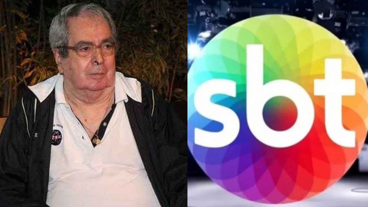 Benedito Ruy Barbosa sentado; Logo SBT