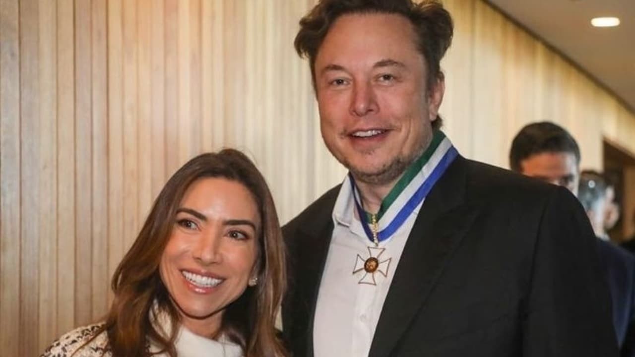 Patricia Abravanel e Elon Musk posam em evento no Brasil