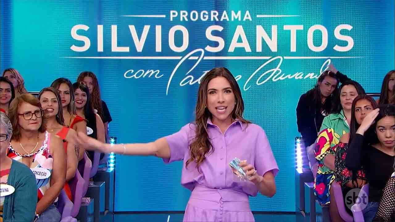 Patricia Abravanel no palco do Programa Silvio Santos