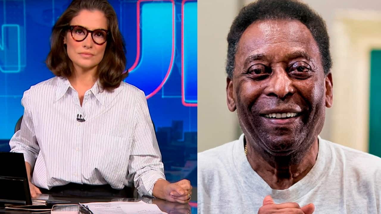 Renata Vasconcellos confirma morte de Pelé no plantão da Globo direto do estúdio do Jornal Nacional