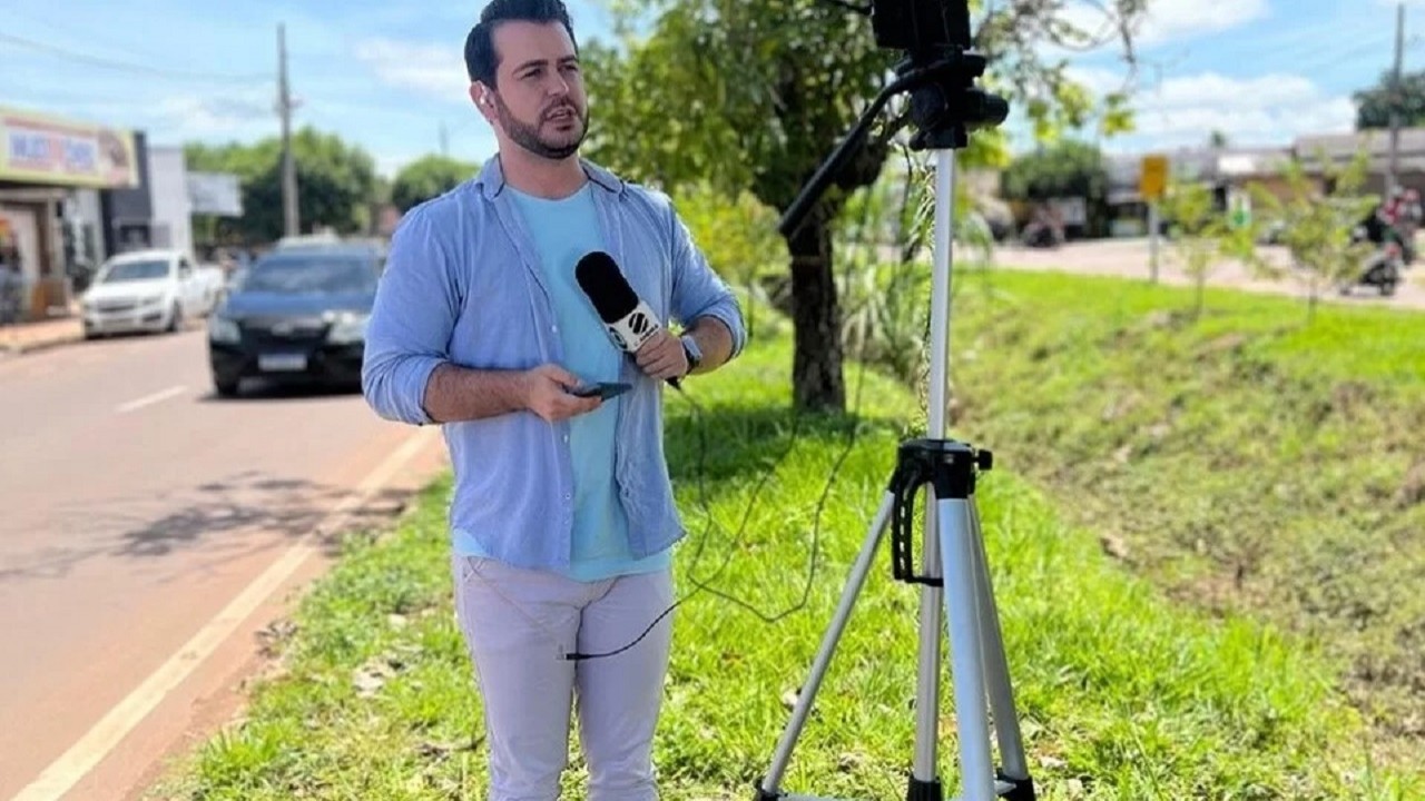 Repórter da Globo em foto