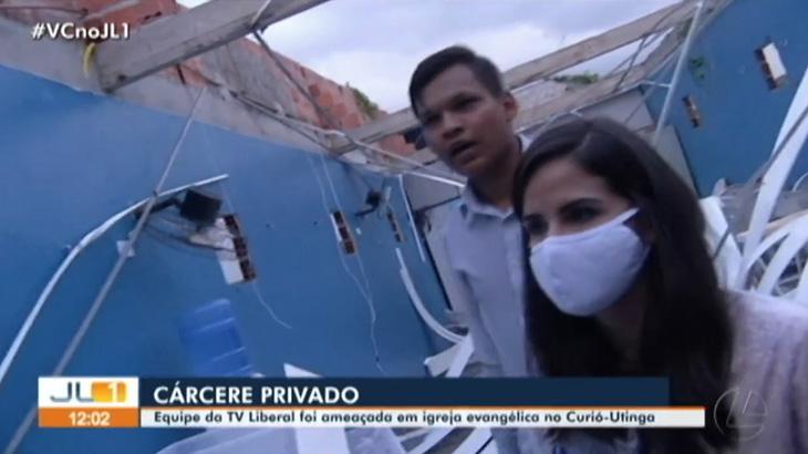 A repórter Nathália Kahwage é mantida refém dentro de igreja no Pará