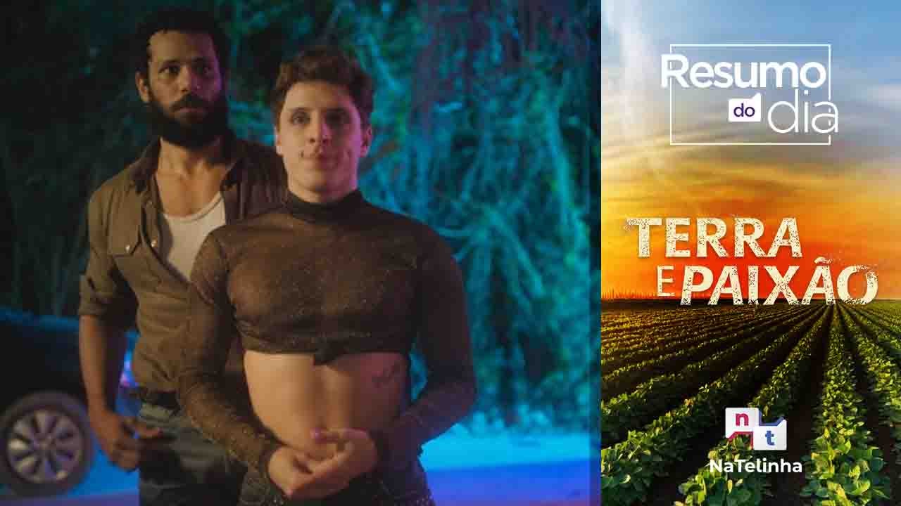Cena da novela Terra e Paixão exibida na Globo com os personagens Ramiro e Kelvin